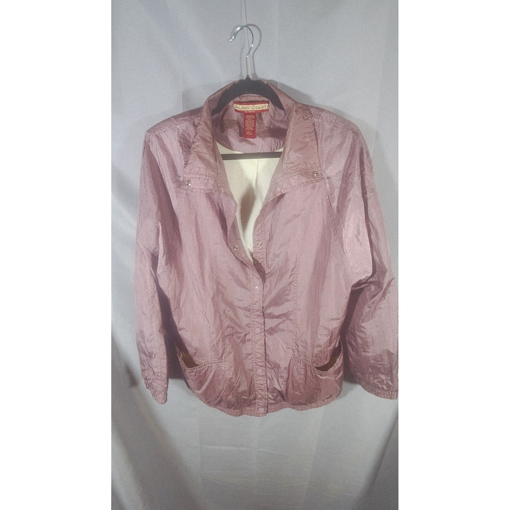 Vintage Tudor Court by Haband Mauve Pink Windbreaker Jacket Women Large L